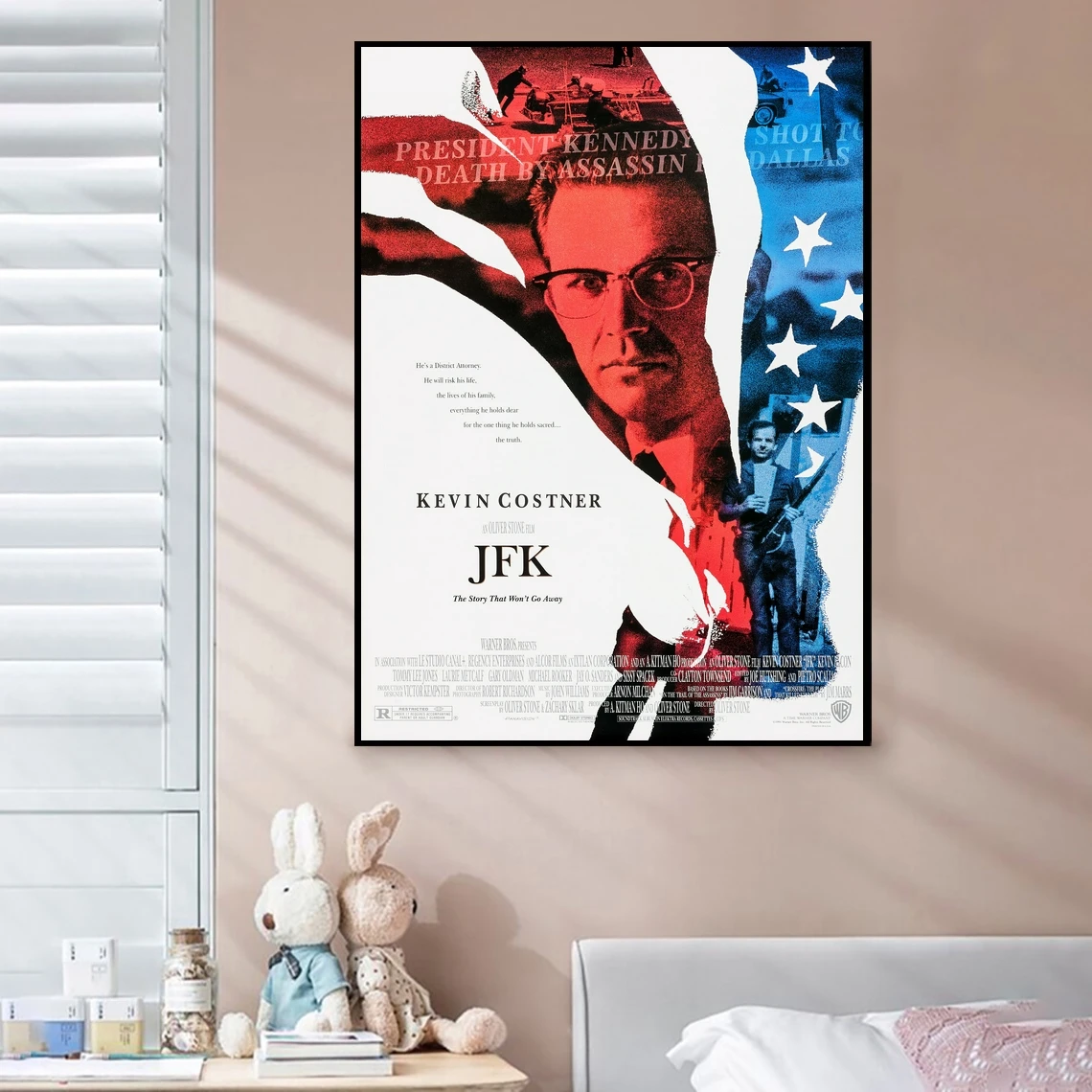 JFK Movie Cover Poster Art Print Canvas Painting Wall Pictures Living Room Home Decor (No Frame)