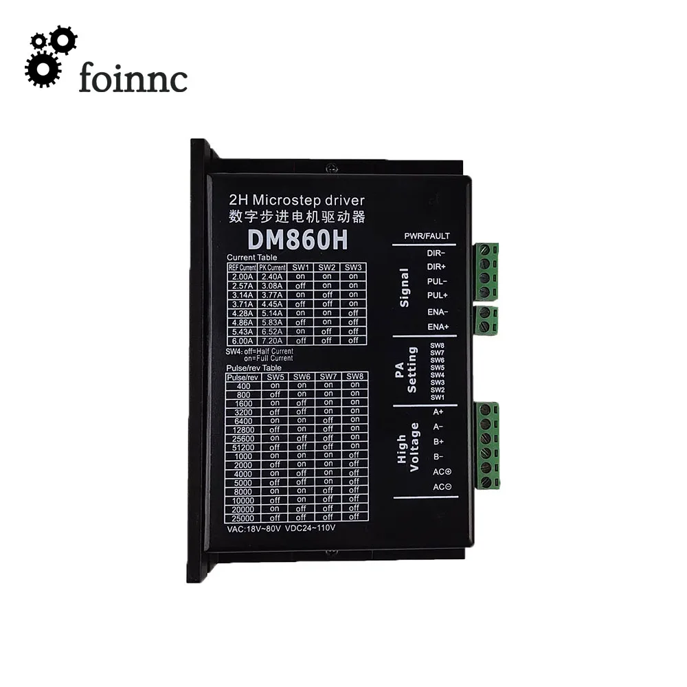 M860H 2-Phase Stepper Motor Driver 57/86 Stepper Motor Controller DC24V-50V17 / 23 DC Stepper Motor Driver