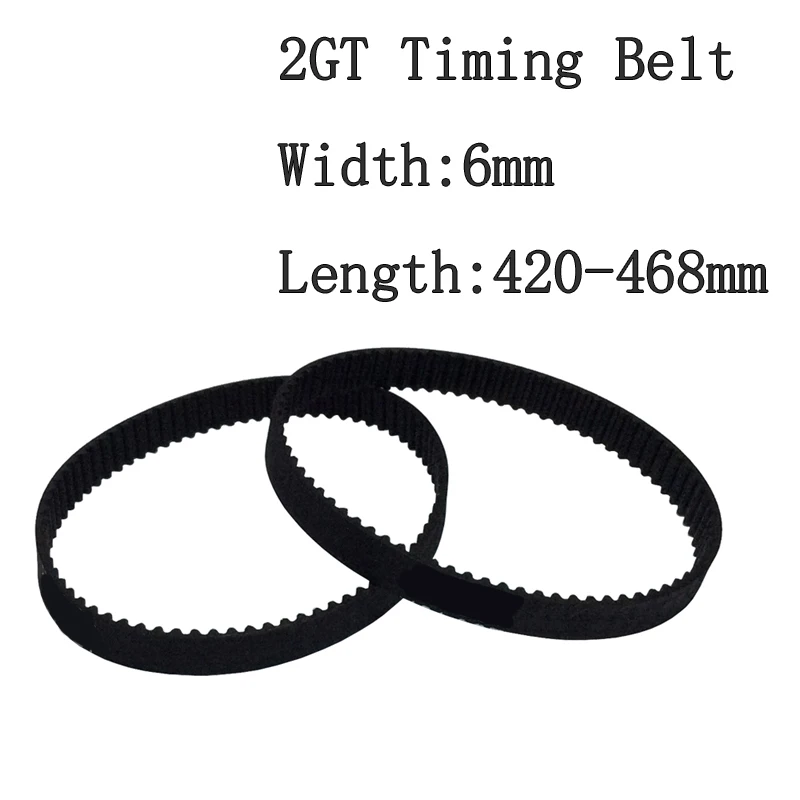 2pcs/set 2GT Timing Belt Customization Closed Loop Gt2 Timing Belt Width 6mm Length 420-468mm 3D Printer Toothed Conveyor Belt