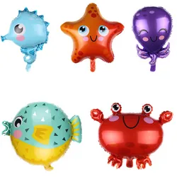 Large&Small Sea Animal Balloons Set Sea Creatures Tropical Fish Balloons for Kid Birthday Party Decorations
