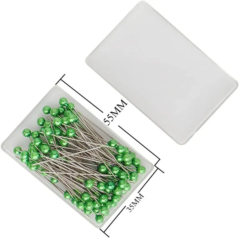 Sewing Pins-100Pcs Peal Needles 38mm Glass Ball Head Push Pins Straight Quilting Pins for Making DIY Sewing Tools Needles5BB5977