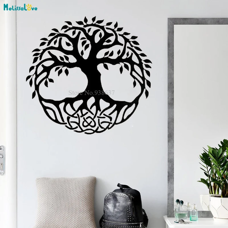 Life Tree Decal World Tree Kabbalah Symbol Windows Decor Bedroom Living Room Home Decal Vinyl Wallpaper BA673-4