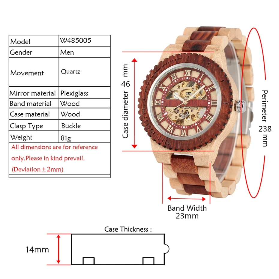 Men\'s Watch Wooden Watches Unique Automatic Business Mechanical Watch Wood Band Clock Skeleton Hollow Watch top Brand Luxury