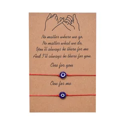 2pcs/set Turkish Lucky Evil Eye Bracelets For Women Handmade Braided Red Black Rope Flat Knot Lucky Jewelry Friendship Bracelets