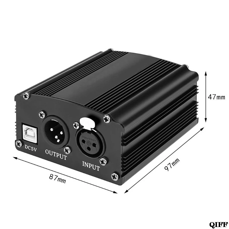 Cable USB portátil de 1 canal, 48V, alimentación fantasma, XLR, 3 pines, micrófono, accesorios para micrófonos, 24 de julio