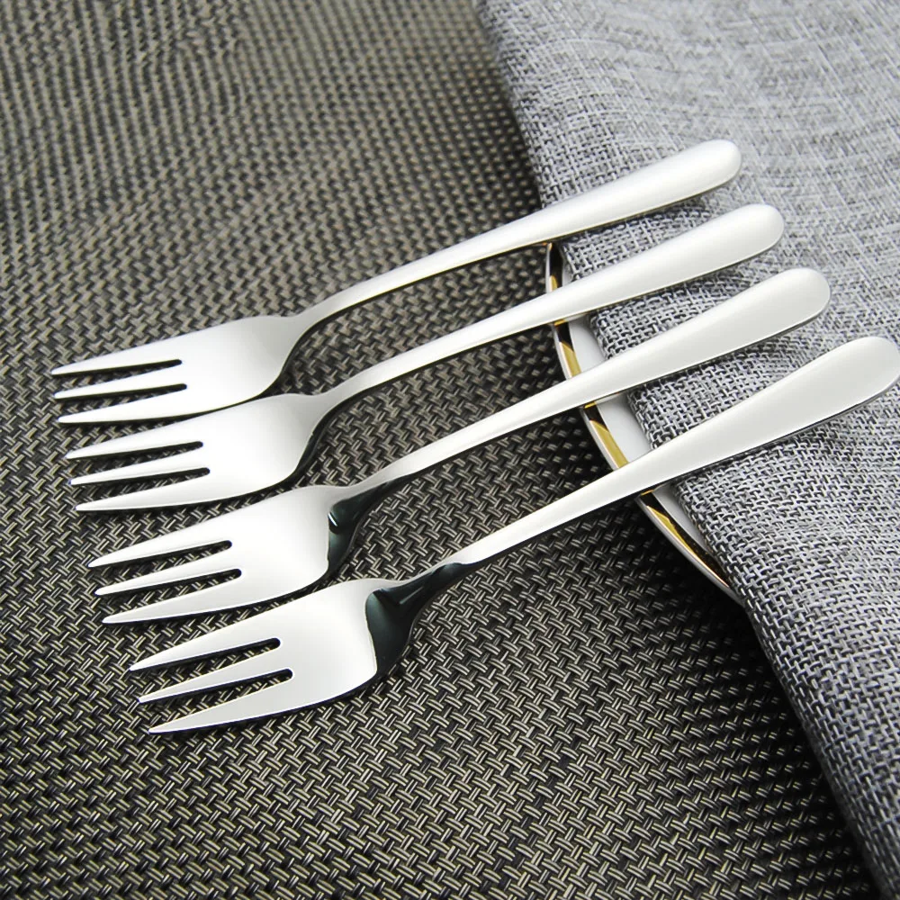 1pcs 14 x 2.2 cm Stainless Steel Fruit Fork Dessert Steak Knife And Fork Western Cutlery Dessert Fork