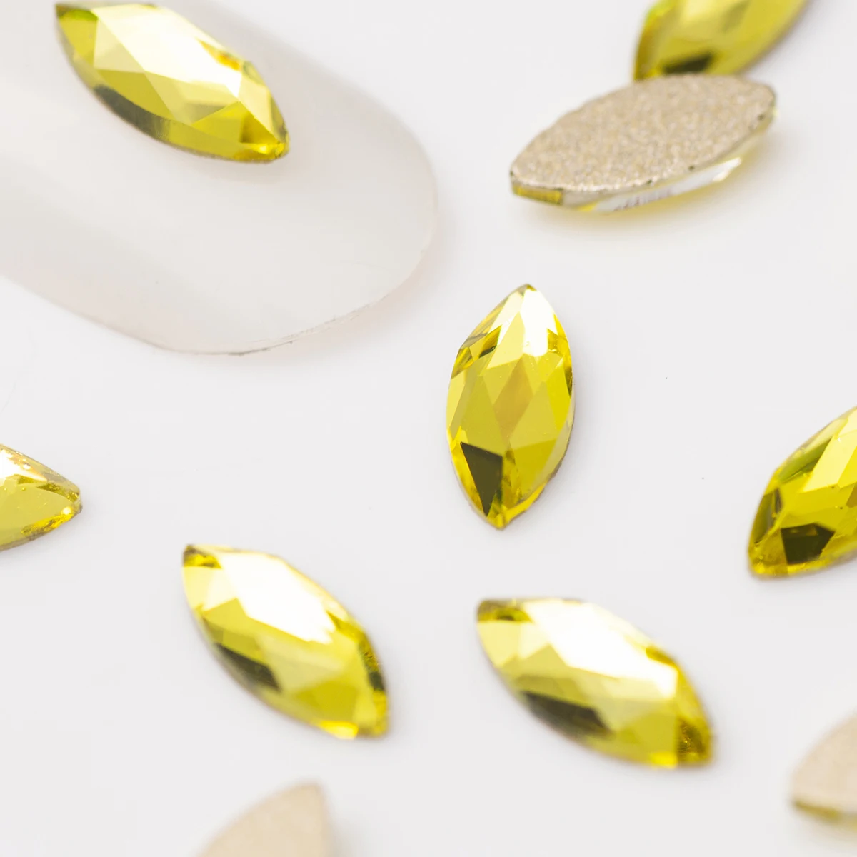 100 stücke Super Glitter Nail art Strass Pferd Augen Flatback Kleber Auf Kleid Glas Kristalle Für DIY Handwerk Tanzen Kleid – Detail 14