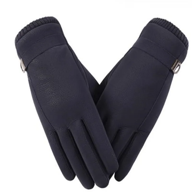 

Winter wind warm warm family man PU leather gloves with velvet thickening bike riding gloves ST-805