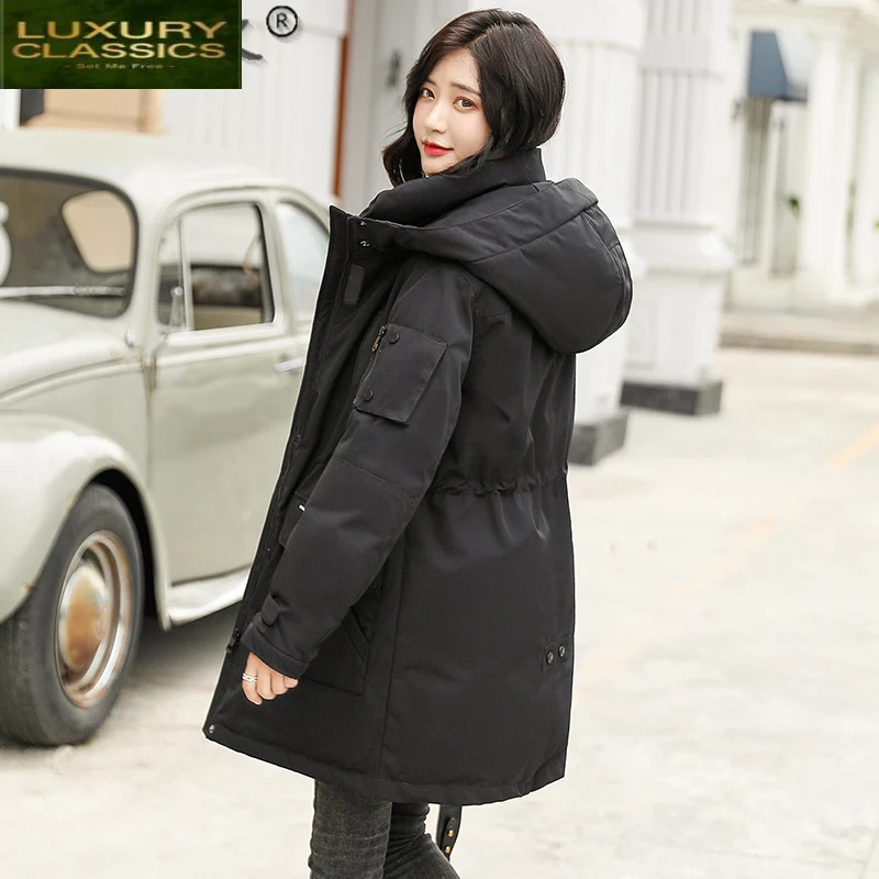 

Tooling High Quality Fashion Women's Down Jacket Hooded Female Winter Parkas Woman's Coat Casaco Feminino Inverno 155