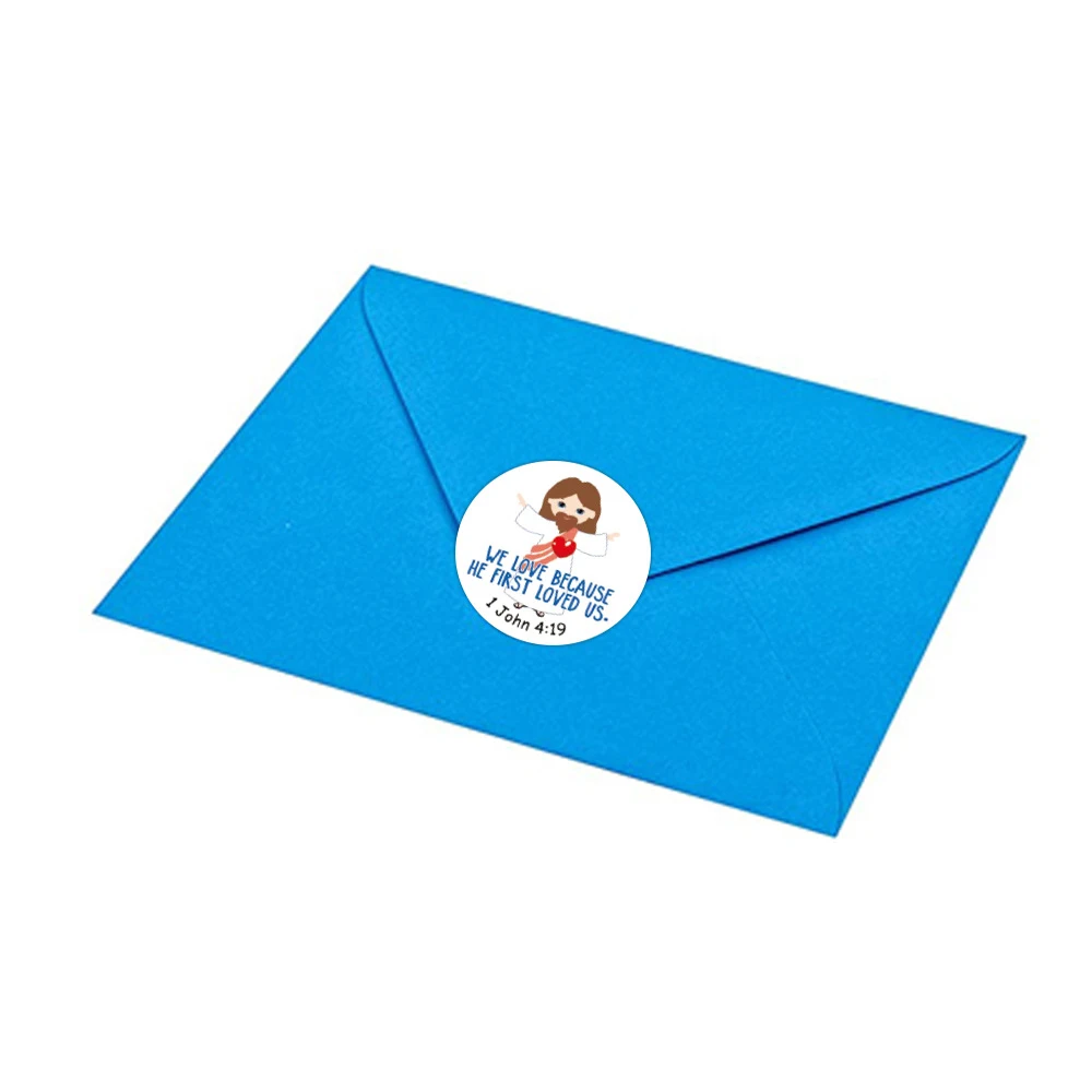 500pcs 2.5cm Children Christian Stickers Bible Scriptures Faith Prayer God Signs Decoration Label Stationery Sticker
