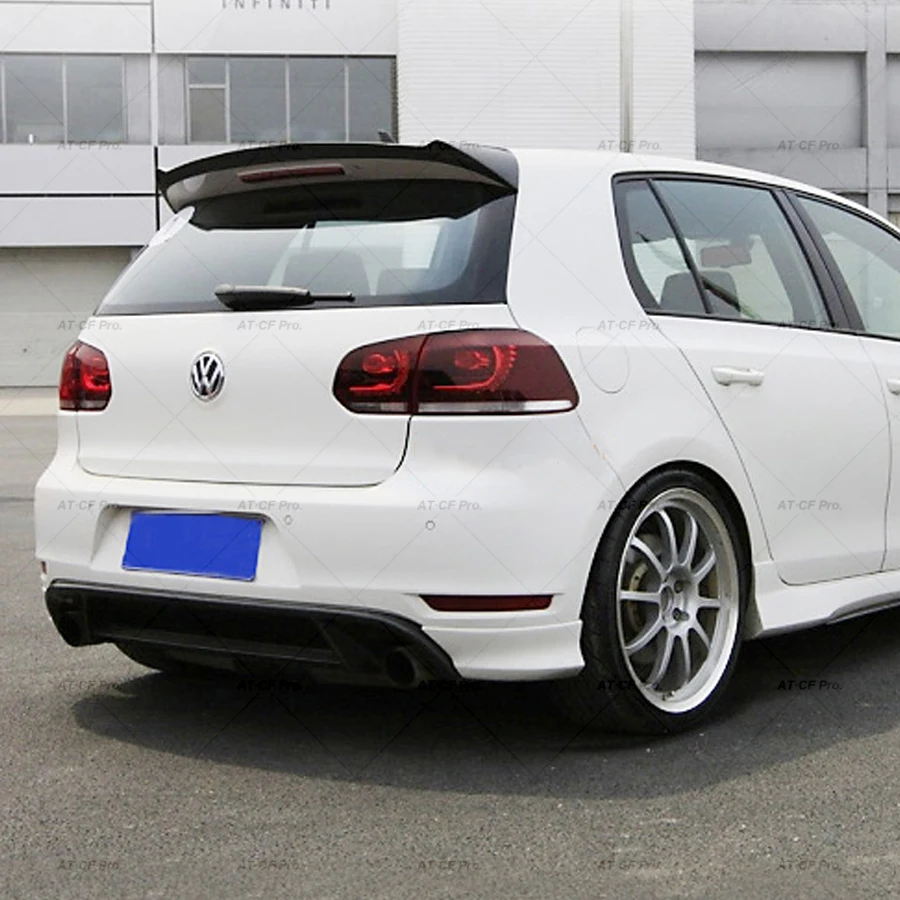 Golf 6 Carbon Fiber FRP Rear Diffuser Lip Spoiler Side Splitters For Volkswagen Golf 6 VI MK6 GTI Bumper 2010 2011 2012 2013