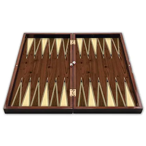 The 19 ''MDF Wooden Coating Backgammon English Premium Board Game Set