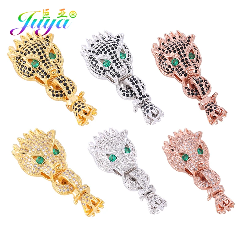 Juya DIY Beading Jewelry Components Leopard Tiger Hooks Dragon Clasps For Women Beadwork Crystal Tassels Pearls Jewelry Making