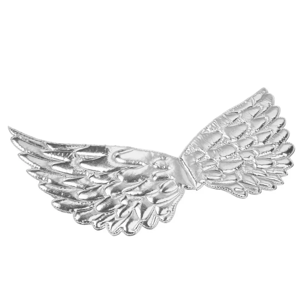 Kids Children Lightweight Glossy Metallic Angel Wings For Halloween Cosplay Photography Masquerade Party Costume Accessory