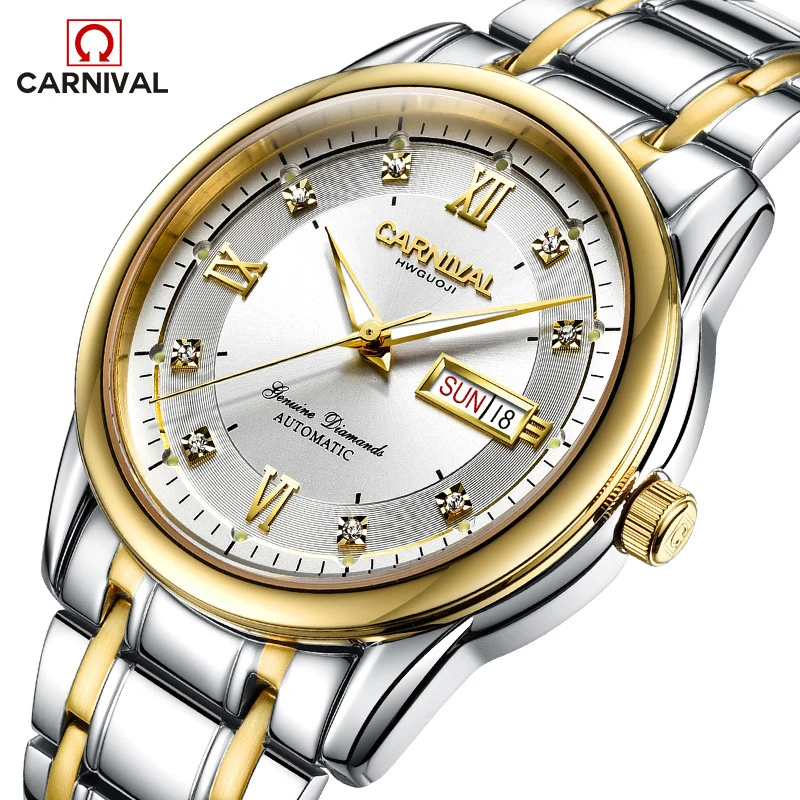 

CARNIVAL Brand Luxury Dress Watch Man Automatic Movement Business Mechanical Wristwatch Waterproof Luminous for Men Reloj Hombre