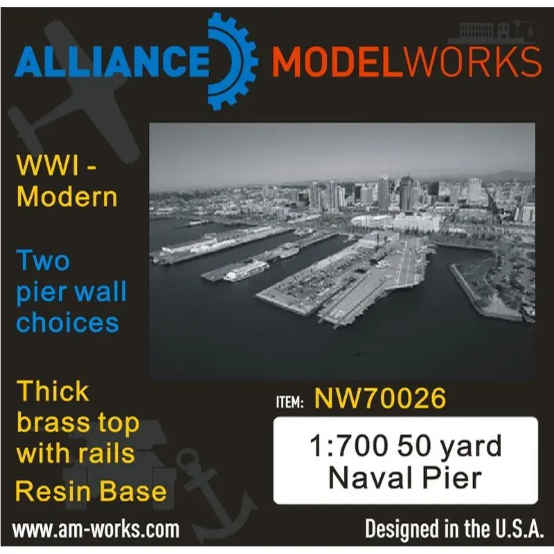 

AM-WORKS NW70026 1/700 50 Yard Naval Pier WWI-Modern Pier Wall Choices - Scale Model Kit