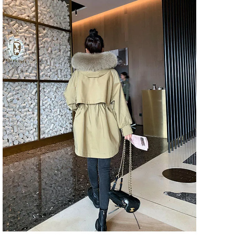 Tooling To overcome Women's Mid-Length Small Padded Coat Padded Coat Winter 2022 New Fleece Padded Padded Jacket Trend Tide M406