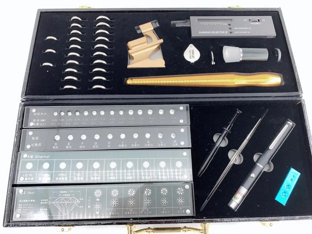 

4C Алмазный Селектор Тестер Стандартный Карат Вес цвет четкость резка масштаб CZ мастер камень круглой формы лазерный кубический цирконий камень