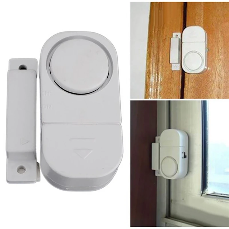 Mini Wireless Magnetic Sensor Door Window Alarm Entry Security Burglar Sensor Alarm System Home Anti-Theft Security Alert Tools