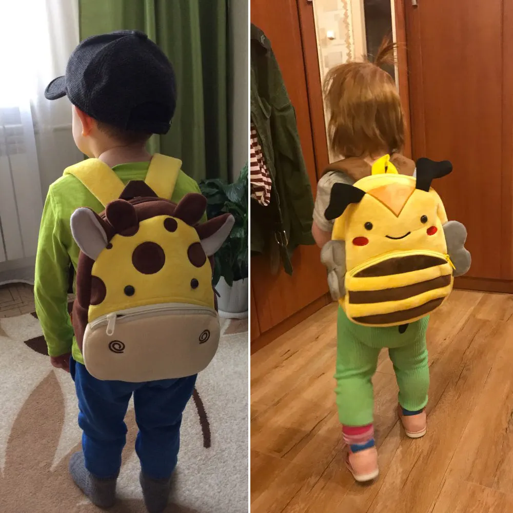 Plush Backpack 3D Cartoon Children Kindergarten Schoolbag Animal Kids School Bags Girls Boys