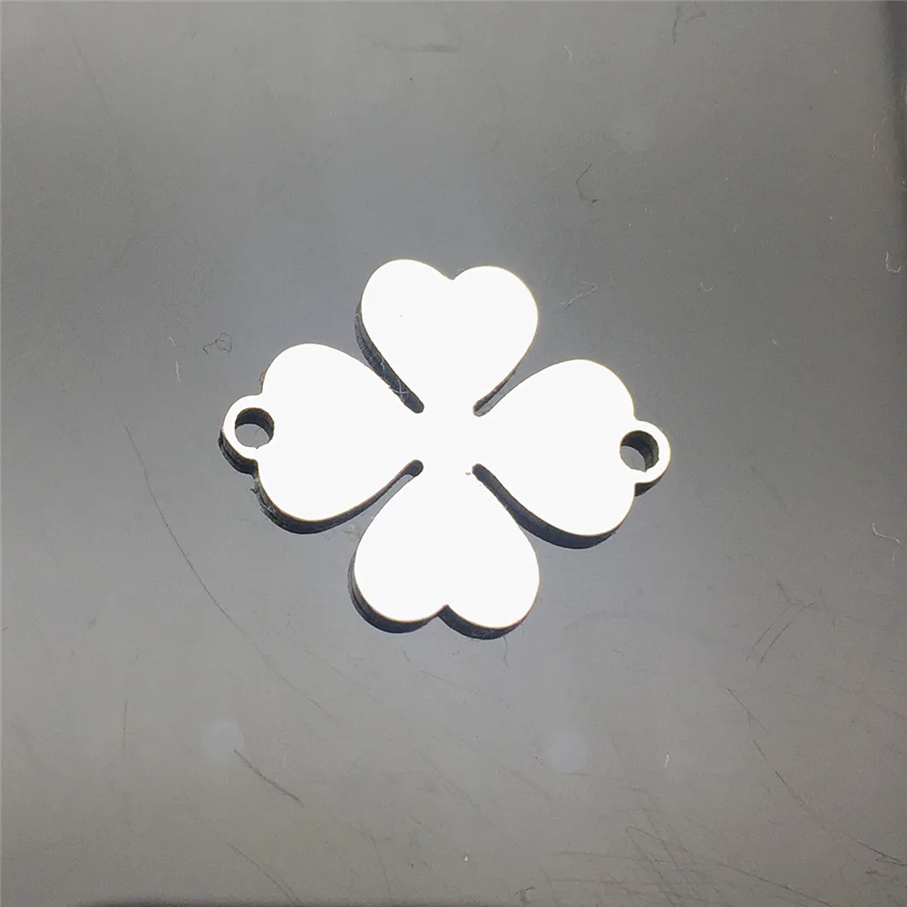 Wish Bracelet Component Stainless Steel 10Pcs lucky clover  30Types Charms Jewelry Connector Handmade Charms Diy Jewelry Finding