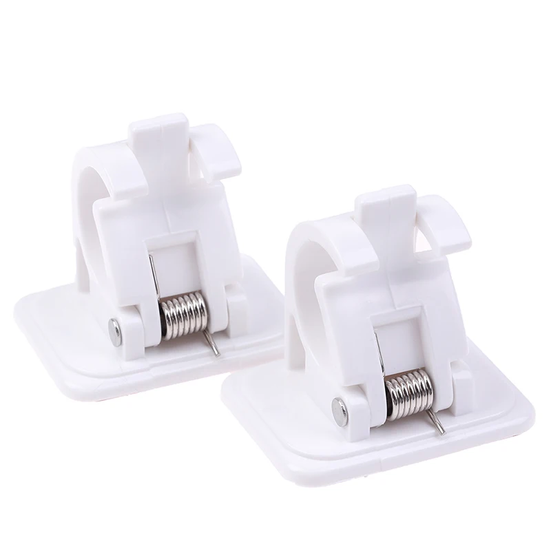 Abrazadera de barra telescópica para cortina de puerta, gancho ajustable sin huellas, tipo pasta para el hogar, Agujero libre