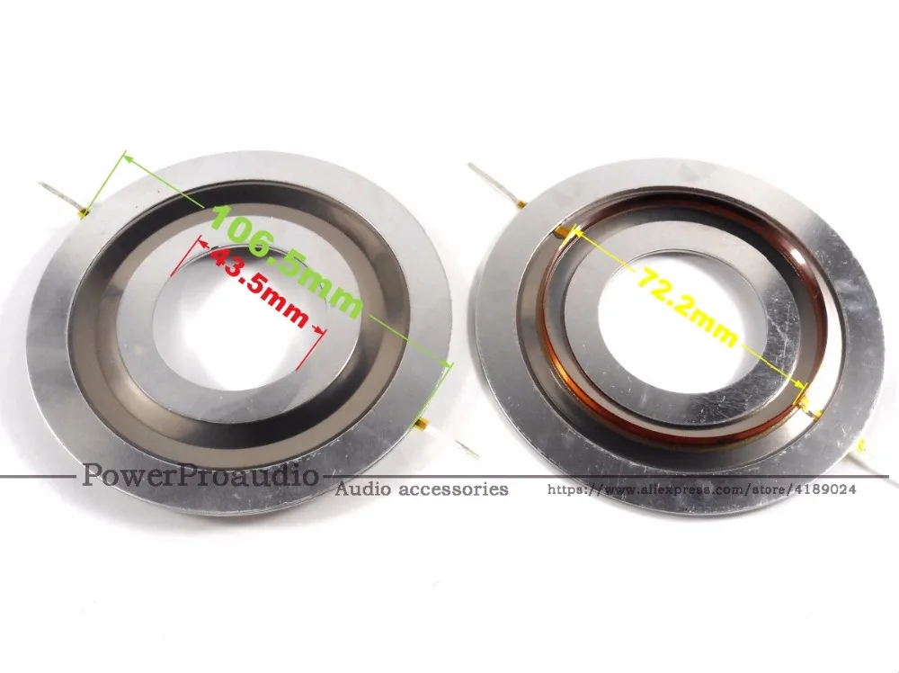 2PCS 72.2 mm Treble Voice Coil Speakers Titanium Film  Voice Diaphragm Speaker Accessories DIY