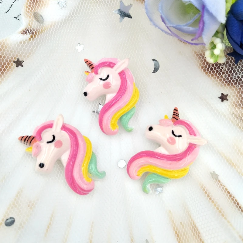 10pcs/lot flatback resin unicorn cabochons kawaii planar  Decoration Charm Craft DIY Hair Ornament Accessories