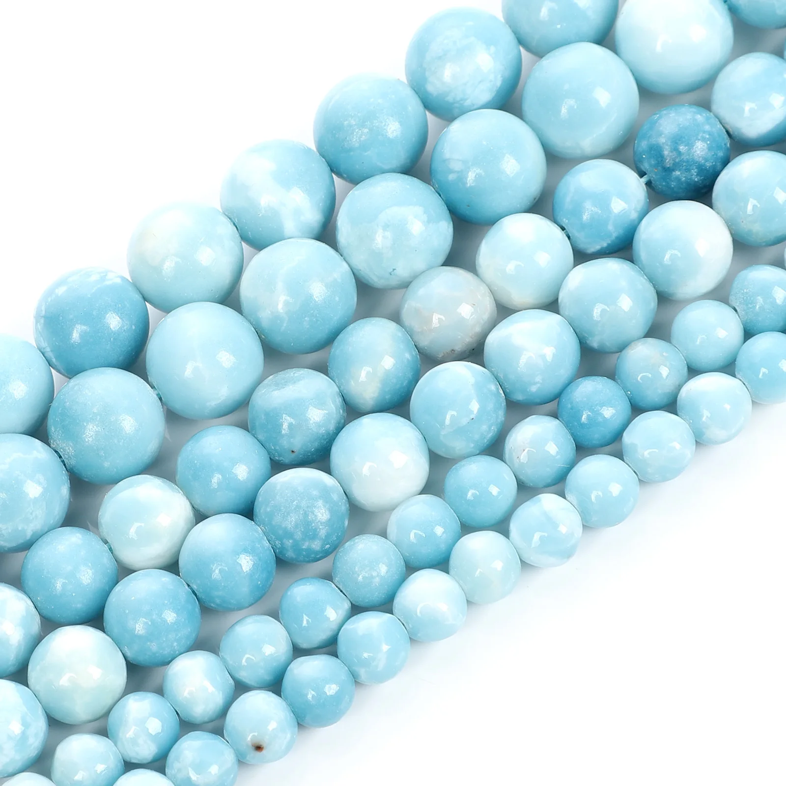 Larimar Natural Stone Charm Round Loose Beads For Jewelry Making DIY Bracelets Necklace Earrings Accessories 6/8/10MM