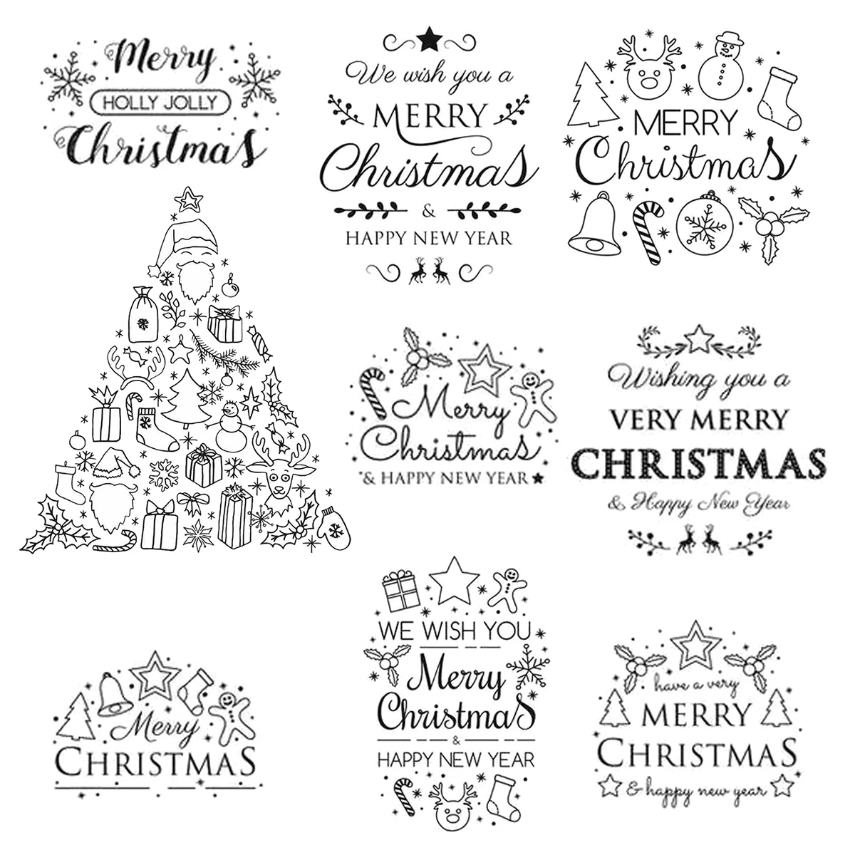 

DABOXIBO Christmas Tree And Blessing Clear Stamps Mold For DIY Scrapbooking Cards Making Decorate Crafts 2020 NEW Arrival