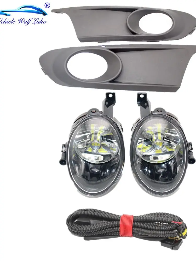 Światło LED do VW Jetta 6 A6 MK6 2011 2012 2013 2014 Stylizacja samochodu Przednie światło przeciwmgielne LED Światło przeciwmgielne Kratka lub zespół przewodów — zdjęcie 2
