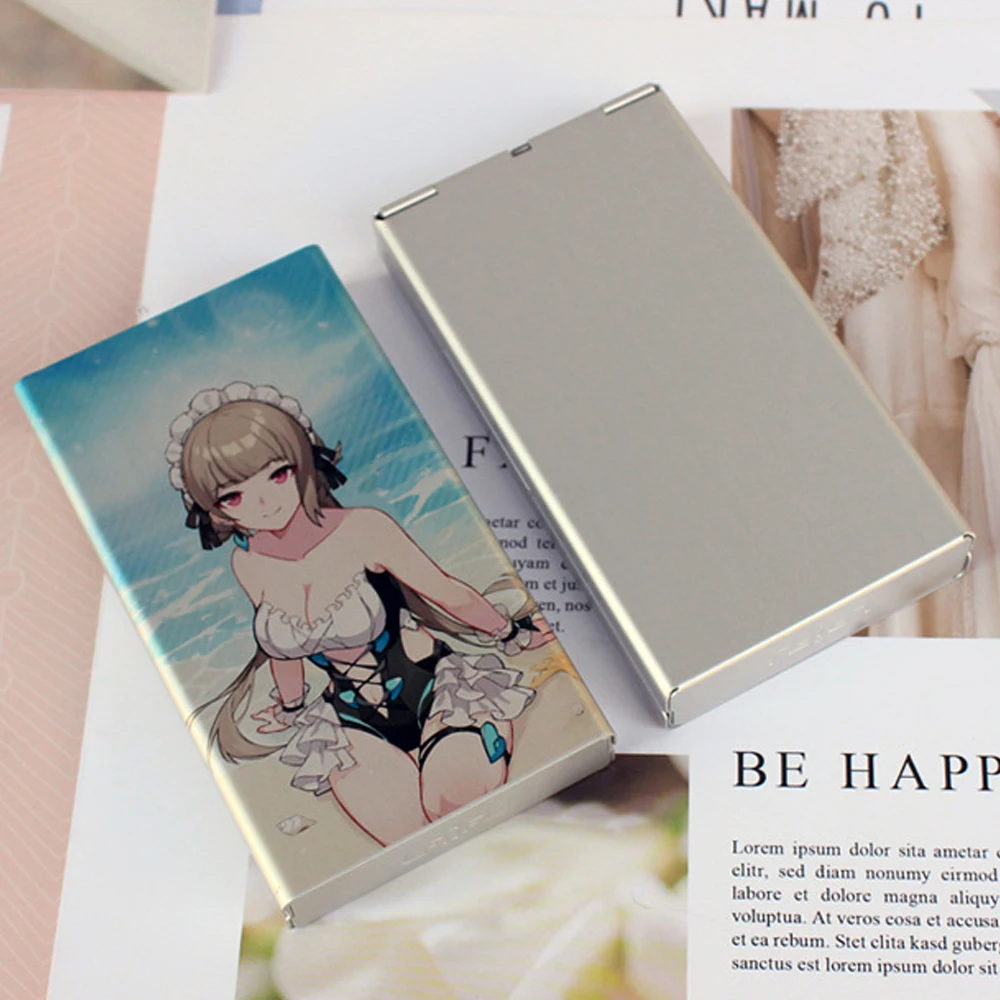 Cartoon Animation Aluminum Alloy Cigarette Case For Ladies Thin Slim Metal 20 Sticks Tobacco Sliding Anime Cigarette Box Case