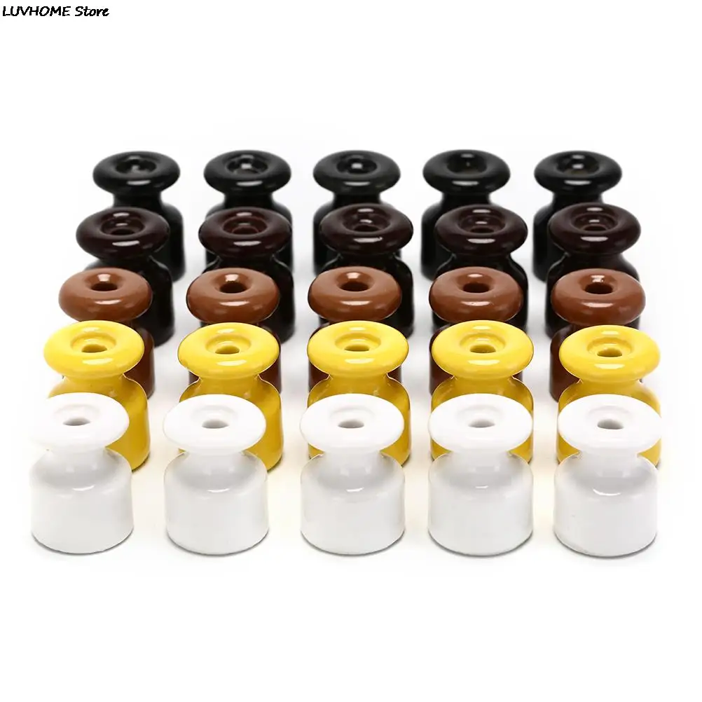 5pcs/lot For Wall Wiring High Frequency 5 Colors Electric Porcelain Ceramic Insulator Ceramic Insulators Porcelain Insulator