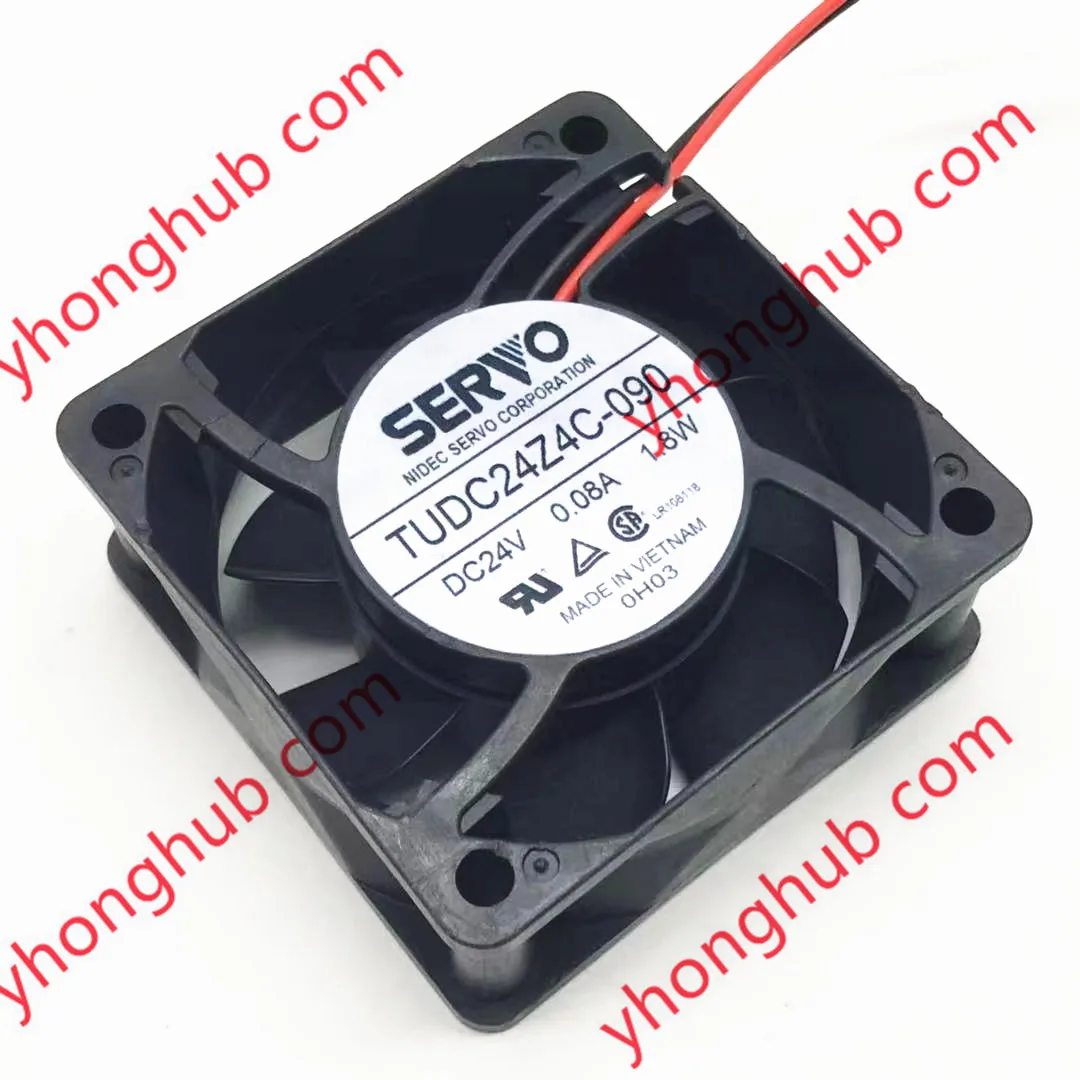 SERVO TUDC24Z4C-090 DC 24V 0.08A 1.8W 2-wire 60x60x25mm Server Cooling Fan