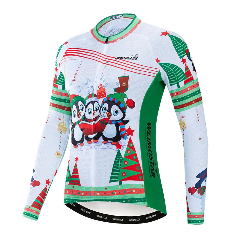 Christmas Cycling Jersey Long Sleeve Women Autumn MTB Bike Jersey Top Spring Mountain Bicycle Clothing Road Cycling Wear Clothes