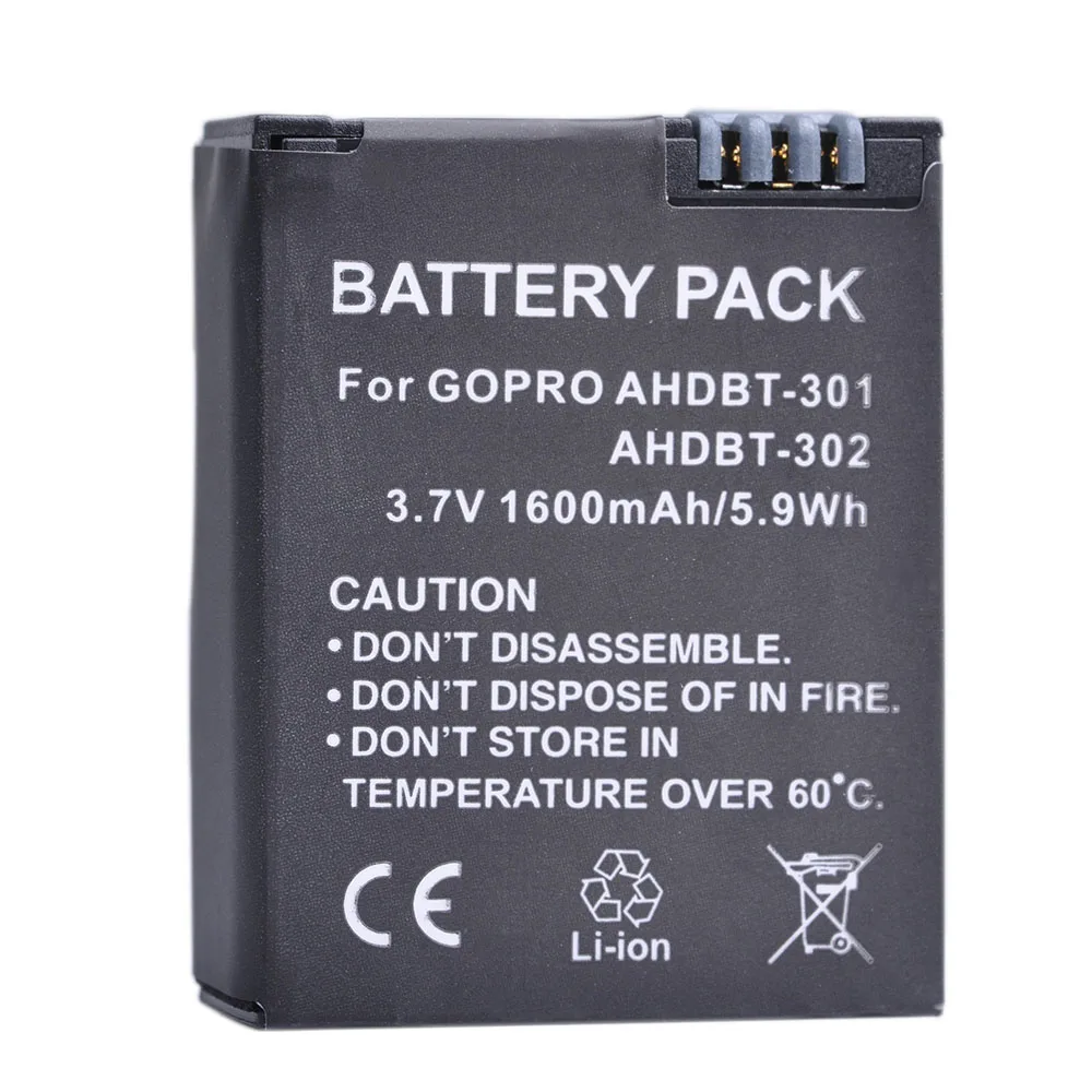 1600mAh AHDBT 301 AHDBT 302 batterie für GoPro AHDBT-301, AHDBT-302 batterie, GoPro Hero3, gopro 3 action Kamera Zubehör