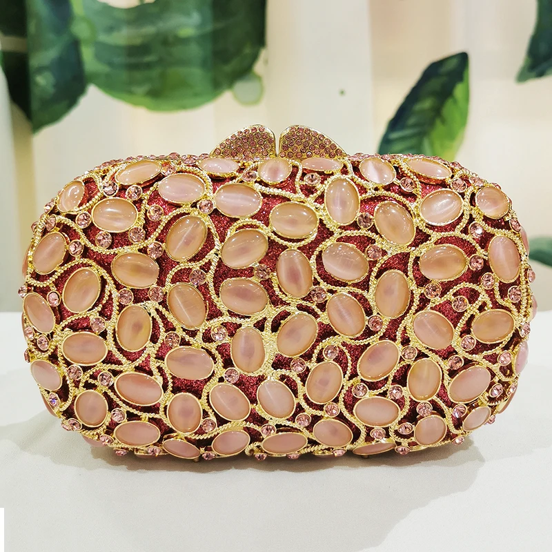 Big Yellow Stone Diamond Shoulder Bag Women For Cellphone Crossbody Purse100% Handmade Female Crystal Evening Clutch Minaudiere