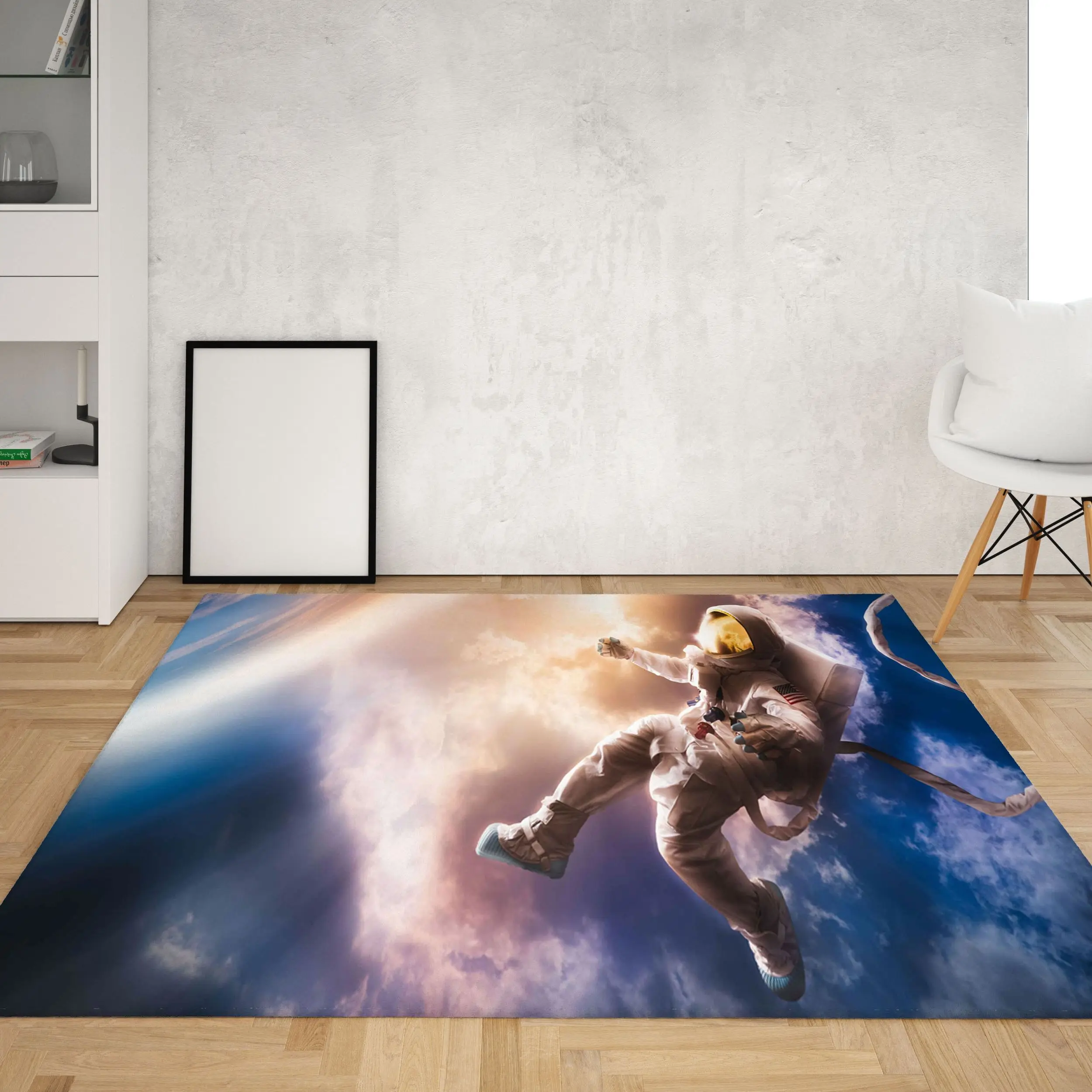 

Universe Milky Way Area Rugs Large Kitchen Living Room Bedroom Bathroom Rectangular Anti Slip Floor Mat Astronaut Printed Carpet