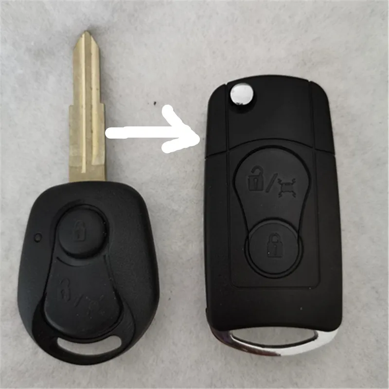 For Ssang Yong Modified Flip Remote Key Shell Flip Key Shell Modified for SSANGYONG Actyon Kyron Rexton 2 Button