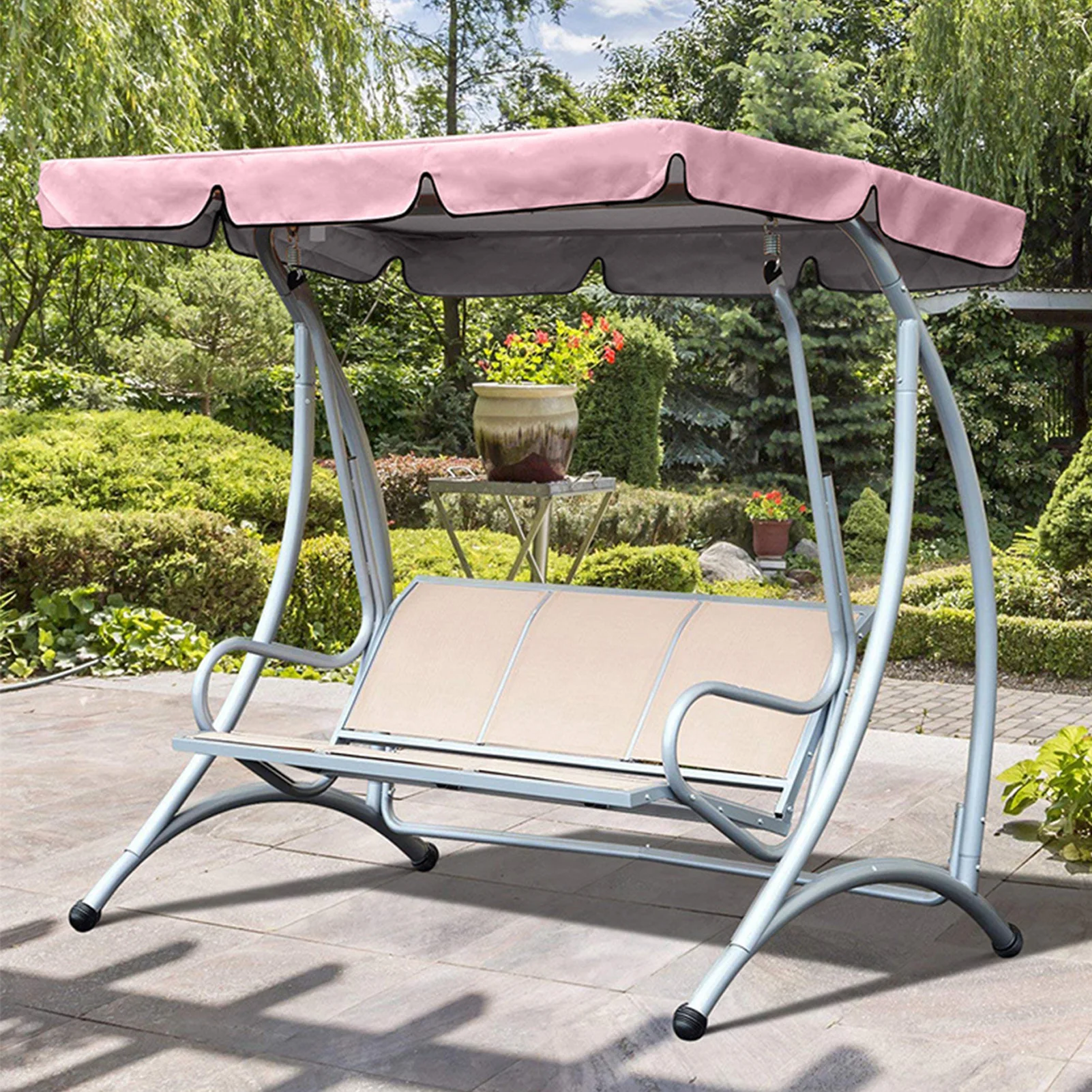 Garden Swing Canopy Top Cover Waterproof Outdoor Swing Chair Hammock Canopy Roof Canopy Replacement Swing Chair Sun-shading