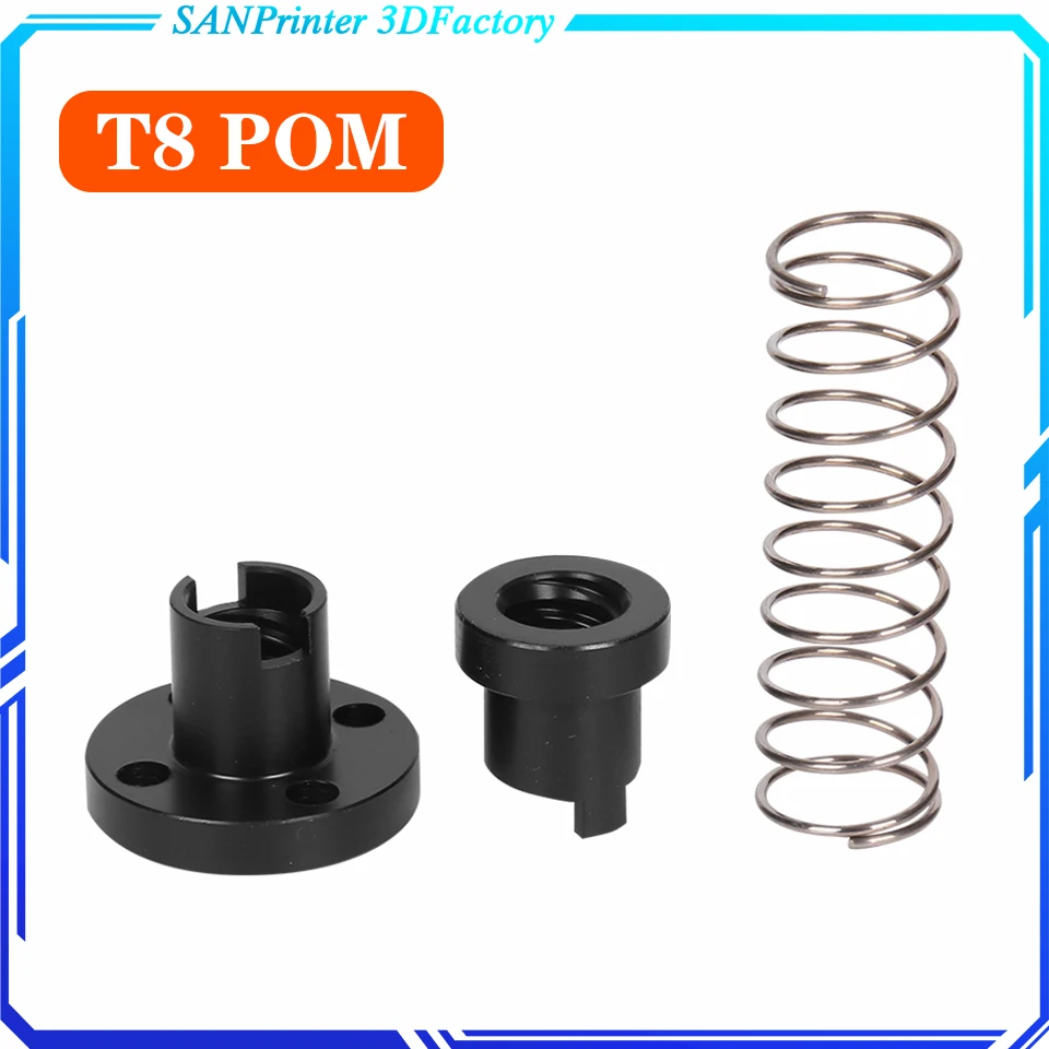 

3D-принтер T8 POM, противолюфтовые гайки для свинца 2 мм/4 мм/8 мм, резьбовой стержень Acme, устраняет зазор, пружина, аксессуары для ЧПУ своими руками
