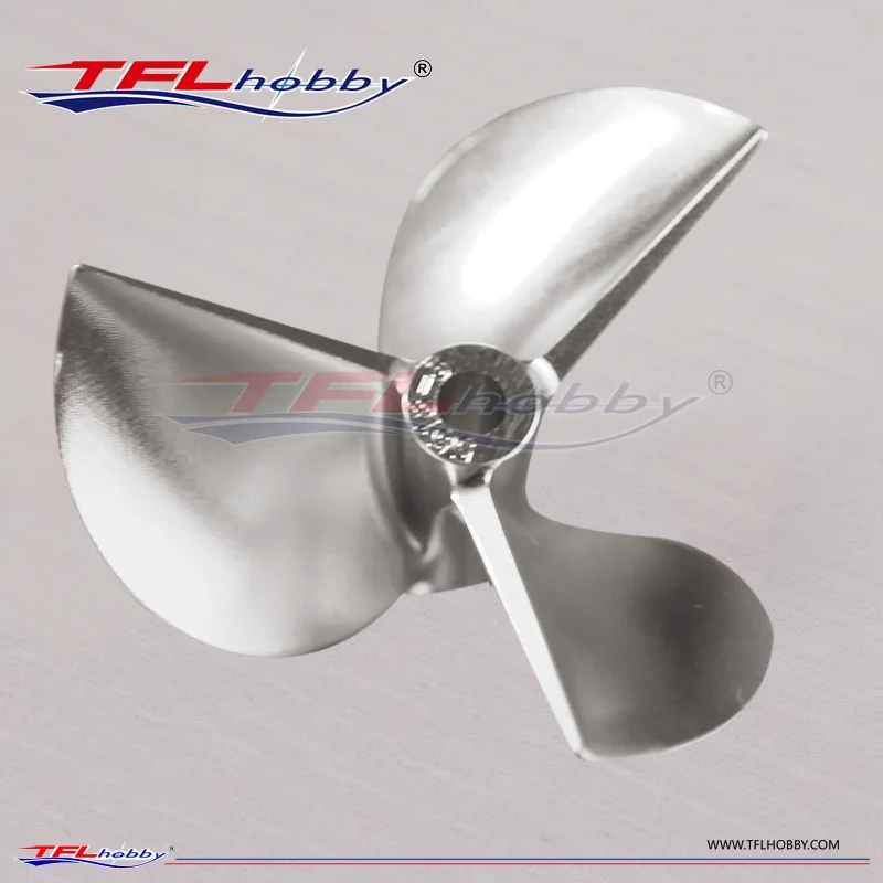 TFL Hobby CNC Machined Billet 55mm 7075 Aluminum 3-Blade Propeller Pitch=1.8 Aperture=4.76mm for RC Boat