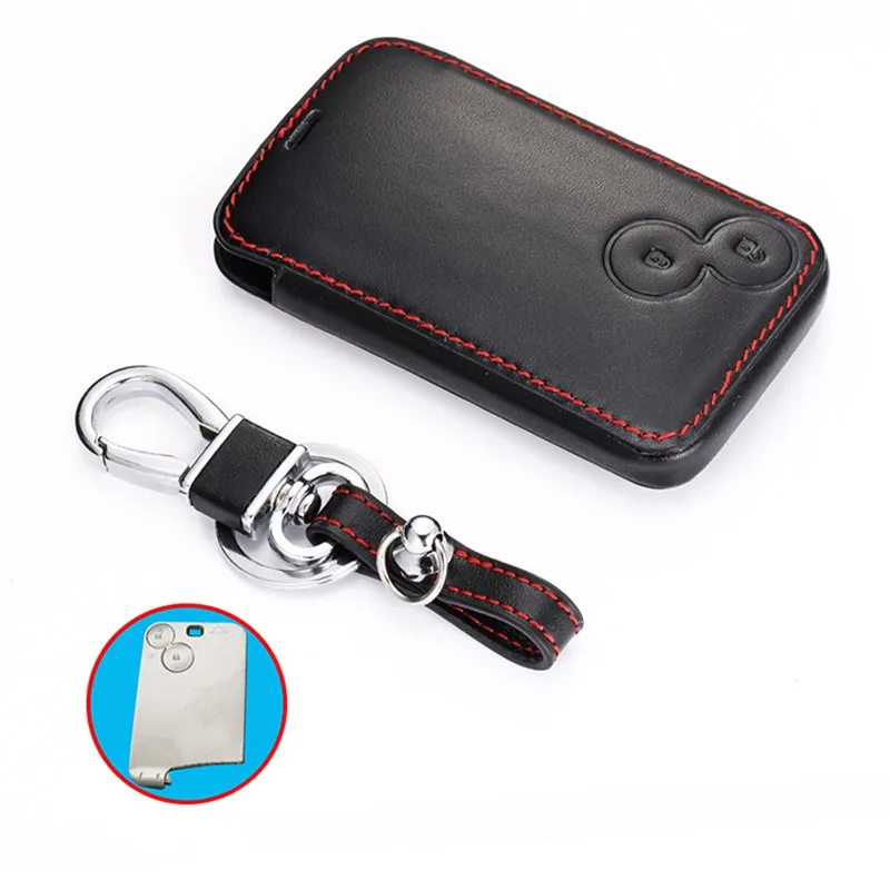 Borsa portachiavi in pelle per Renault Laguna Espace 2 pulsanti Smart Keyless Remote Fob Protection Cover portachiavi