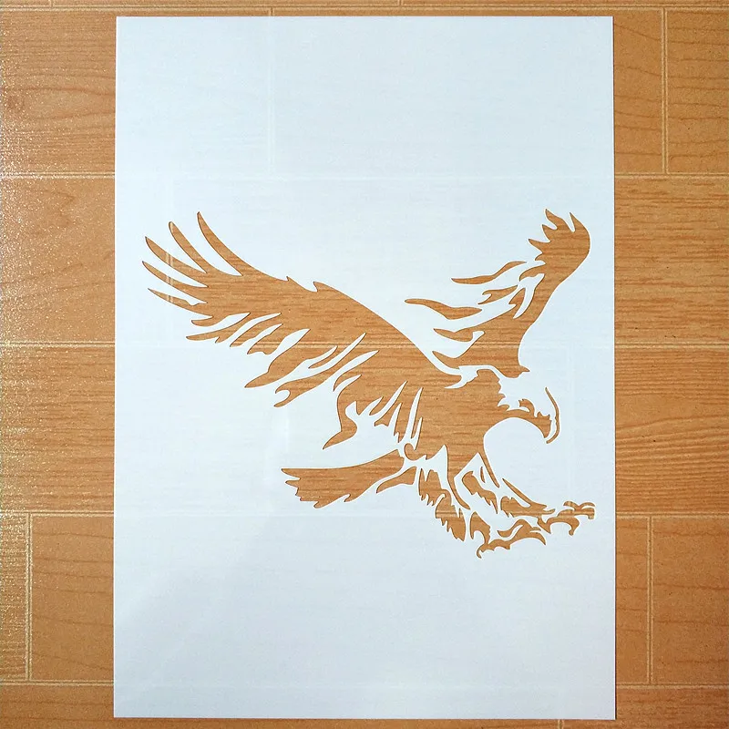 1pc A4 Size Eagle Pattern Stencil Templates For DIY Painting On Wall Furniture Fabric For Your Craft projects