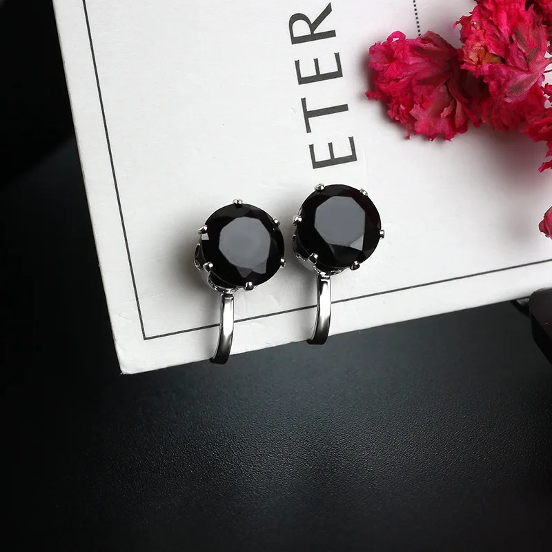 Hot Sale Cubic Zircon Simulated Pearl Geometric Clip on Earrings for Girl Kid Party Charm Without Pierced Earring Women Jewelry