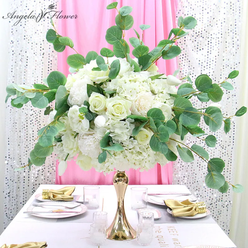 Custom Artificial Flower Ball, Greenery Plants Leaf, Wedding Table Centerpiece Decor, Banquet, Hotel Party, Dinner Table Bouquet