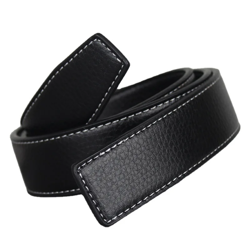 New Luxury Brand Belts for Men High Quality Pin Buckle Male Strap Genuine Leather Waistband Ceinture Men\'s No Buckle 3.3cm Belt