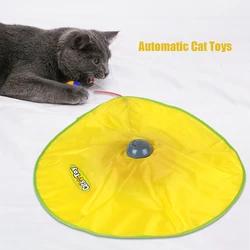 Motion Undercover Mouse Fabric Moving Feather Electric Cat Toy Plate Automatic 4 Speeds Interactive Pet Toy For Cat Kitty