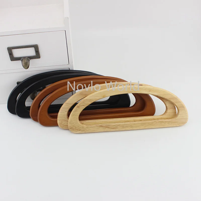 Suministro de manualidades acolchadas en forma de D para diseñar su bolsa de madera, piezas de asa de monedero, 3 colores, 4-10 piezas, 24x9cm