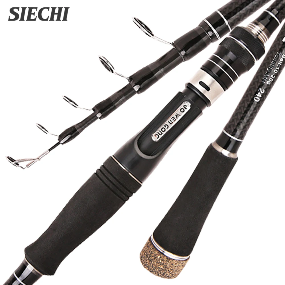 

SIECHI Portable Telescopic Fishing Rod Carbon Spinning Casting Rod Super Power 1.8m-3.6m for Bass Pike Fishing